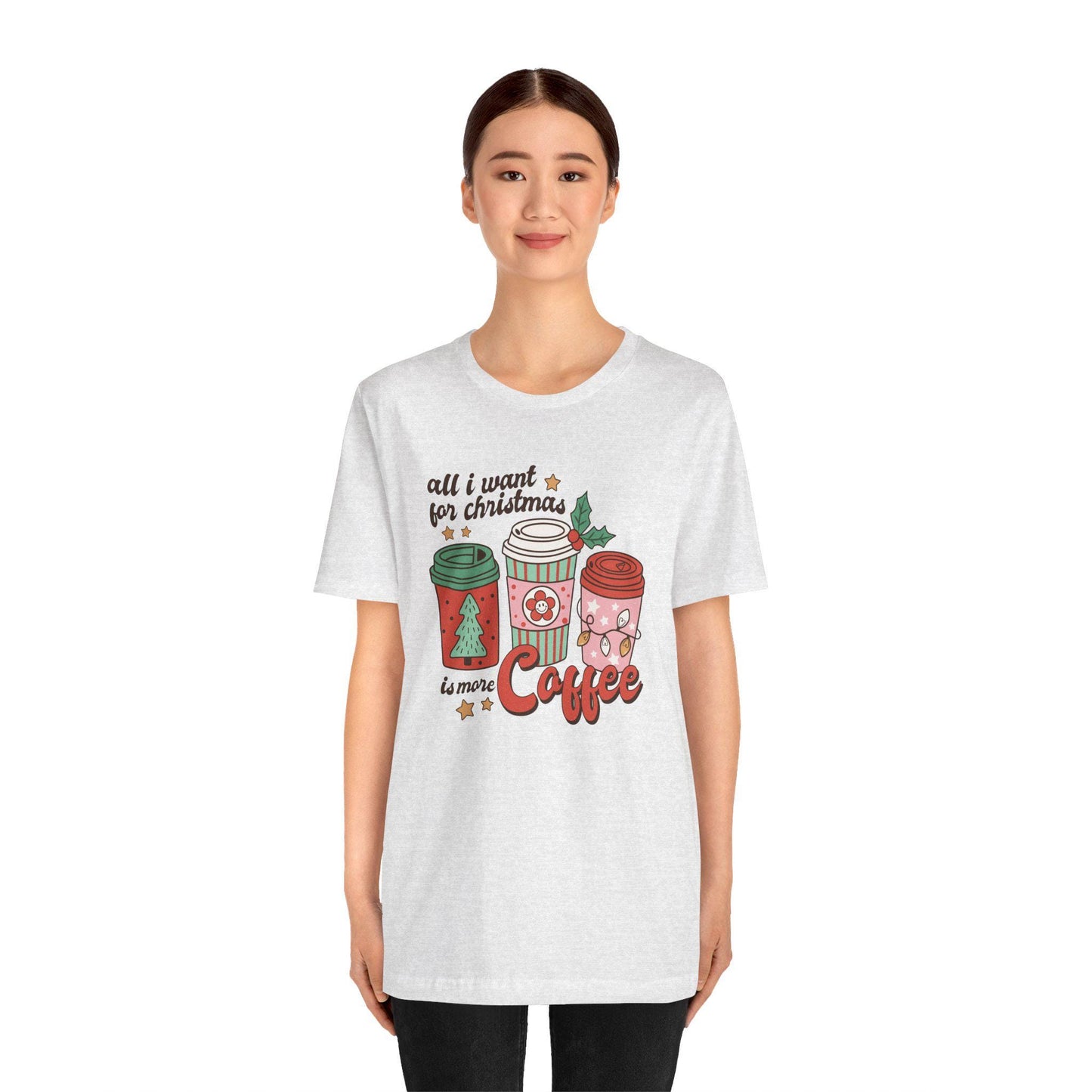 Christmas Coffee Graphic Tee, Unisex Jersey Short Sleeve