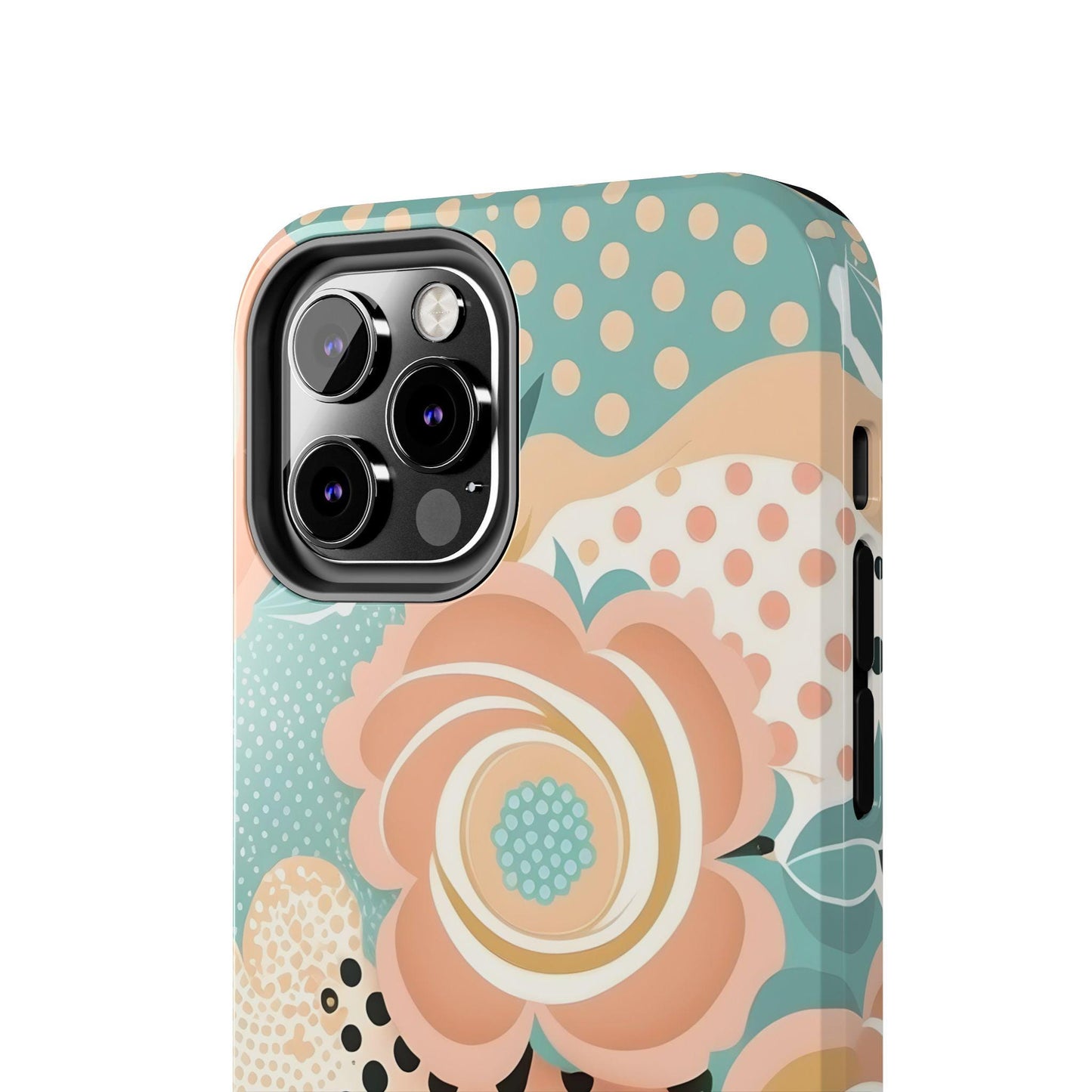 durable phone case, Retro, Circles and Flowers Tough Phone Cases