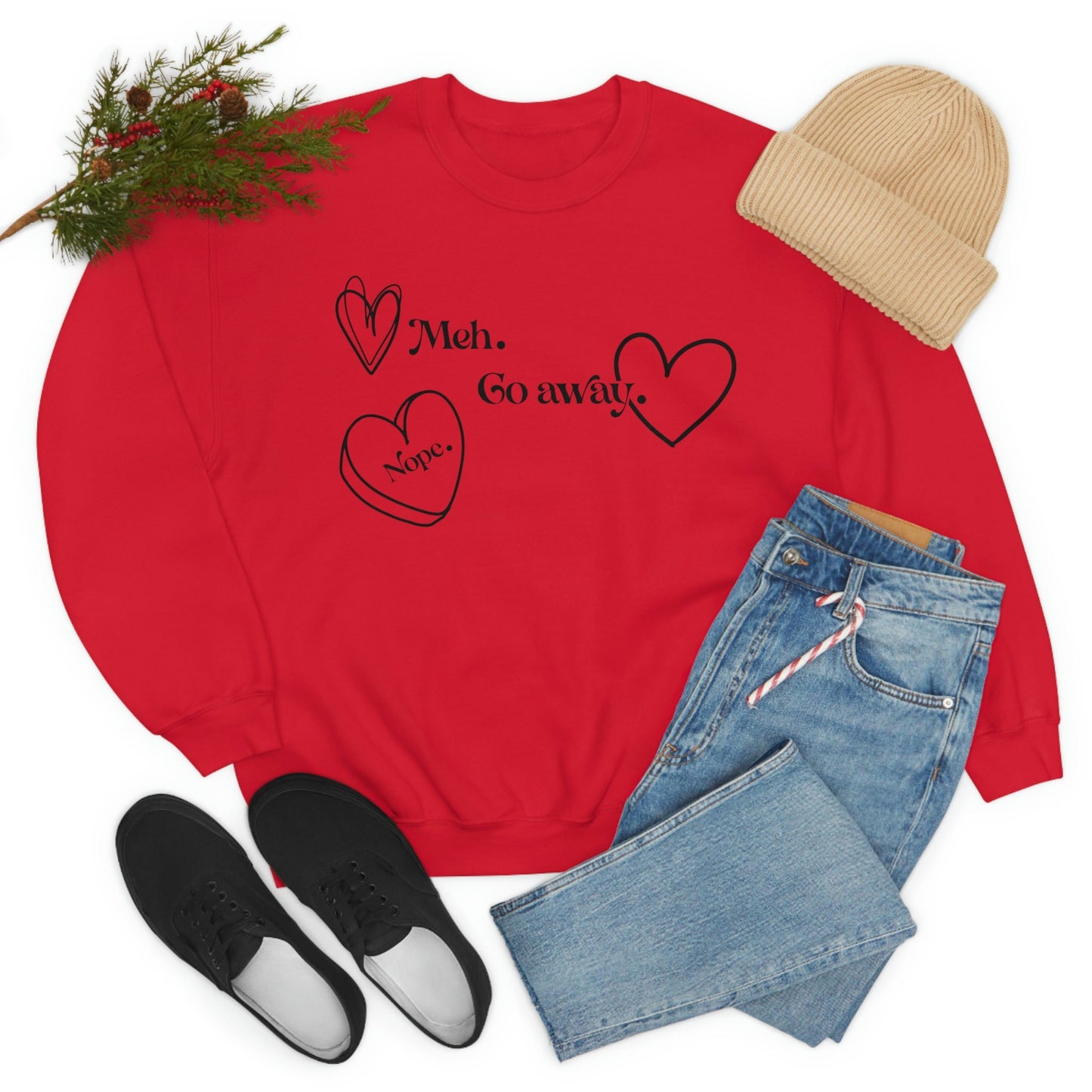 Funny singles shirt, Valentine, Anti Valentine, Funny Valentine, Unisex Heavy Blend Crewneck Sweatshirt