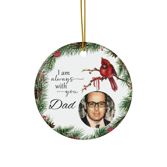 Memorial Christmas Ornament, Cardinal Christmas Ornament, Keepsake ornament, Gift for family, Gift for friend, Ceramic Ornament