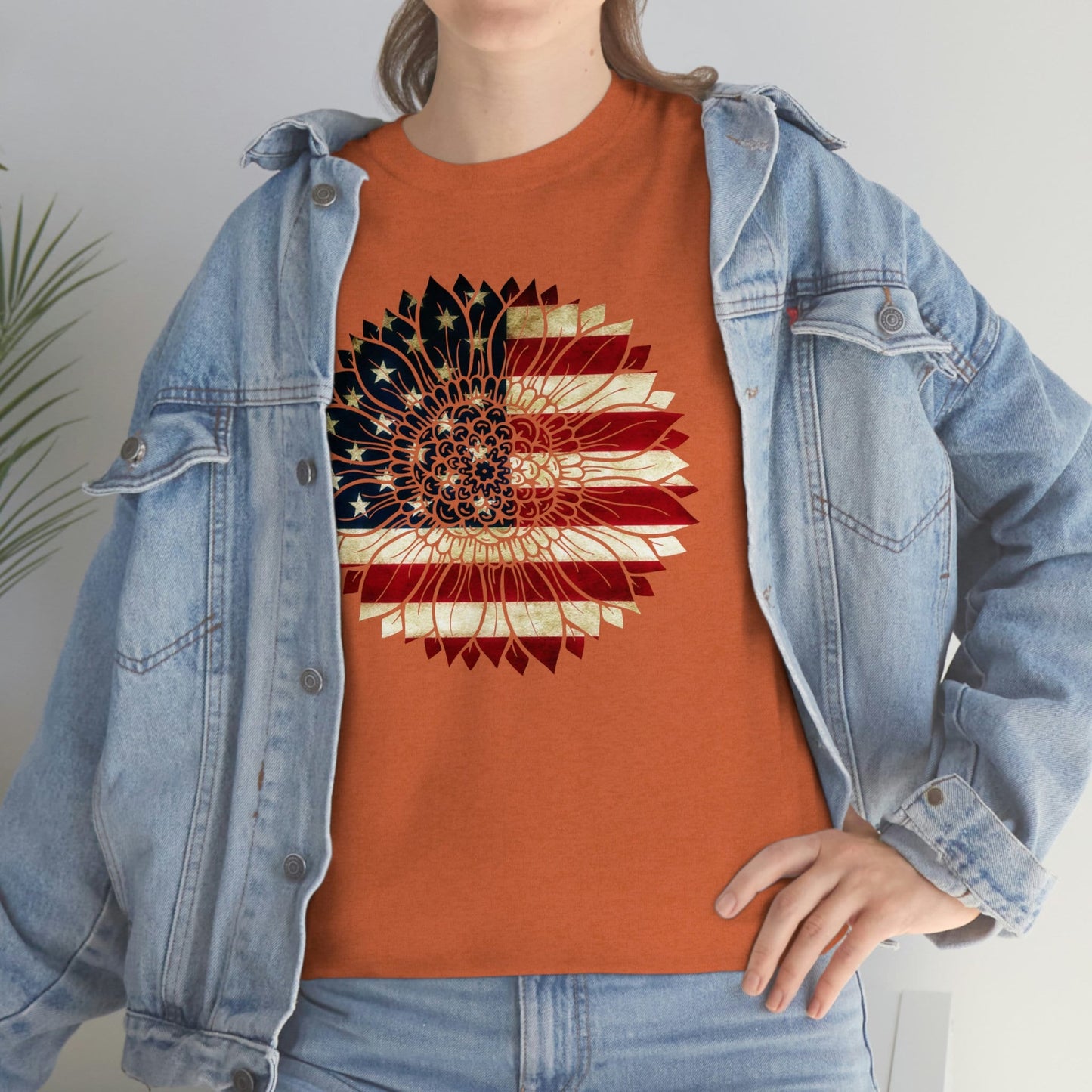 America Sunflower Shirt, USA Flag Flower T Shirt, Gift For American, 4th Of July Flag Graphic T-Shirt, Freedom TShirt, Independence Shirt