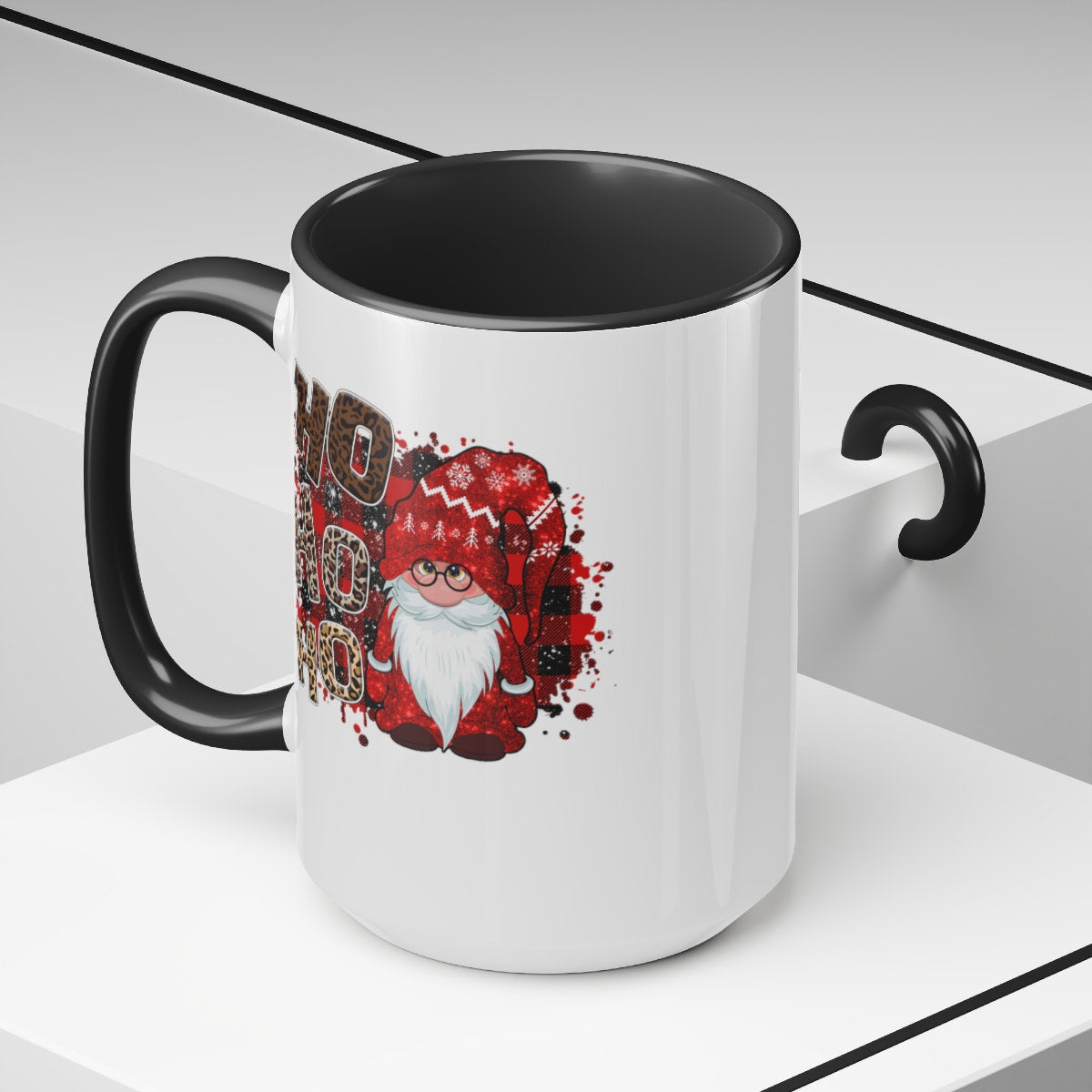 Christmas gnome ho ho ho Two-Tone Coffee Mugs, 15oz