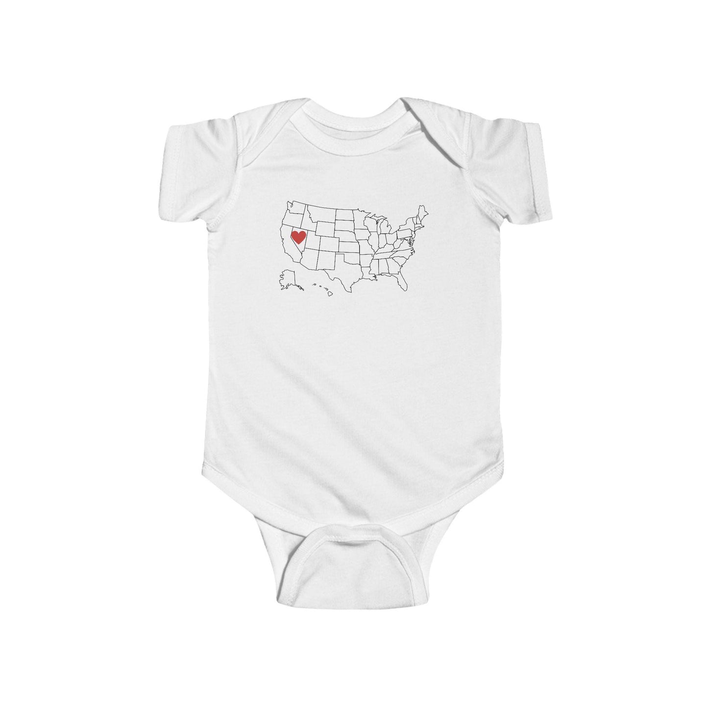 Home State Pride Map Baby One Piece Infant Fine Jersey Bodysuit Infant Fine Jersey Bodysuit