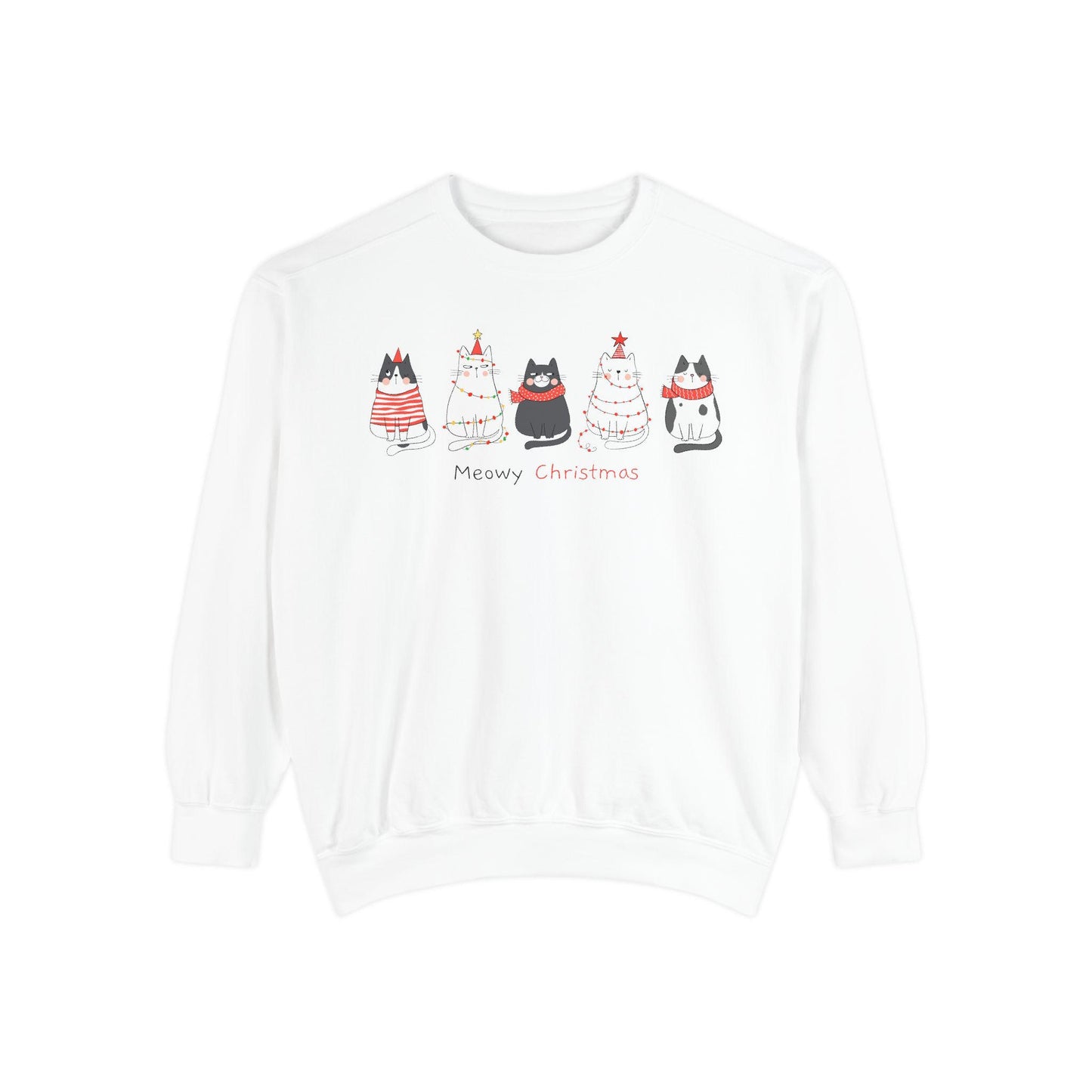 Christmas Cat Sweatshirt, Meowy Christmas Shirt, Cat Lady Gifts, Cat Christmas Sweater, Cat Shirt, Christmas Cat Mom Shirts, Holiday Sweater