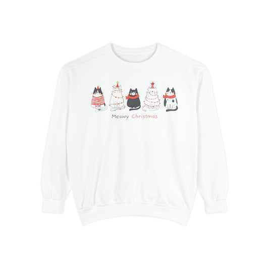 Christmas Cat Sweatshirt, Meowy Christmas Shirt, Cat Lady Gifts, Cat Christmas Sweater, Cat Shirt, Christmas Cat Mom Shirts, Holiday Sweater