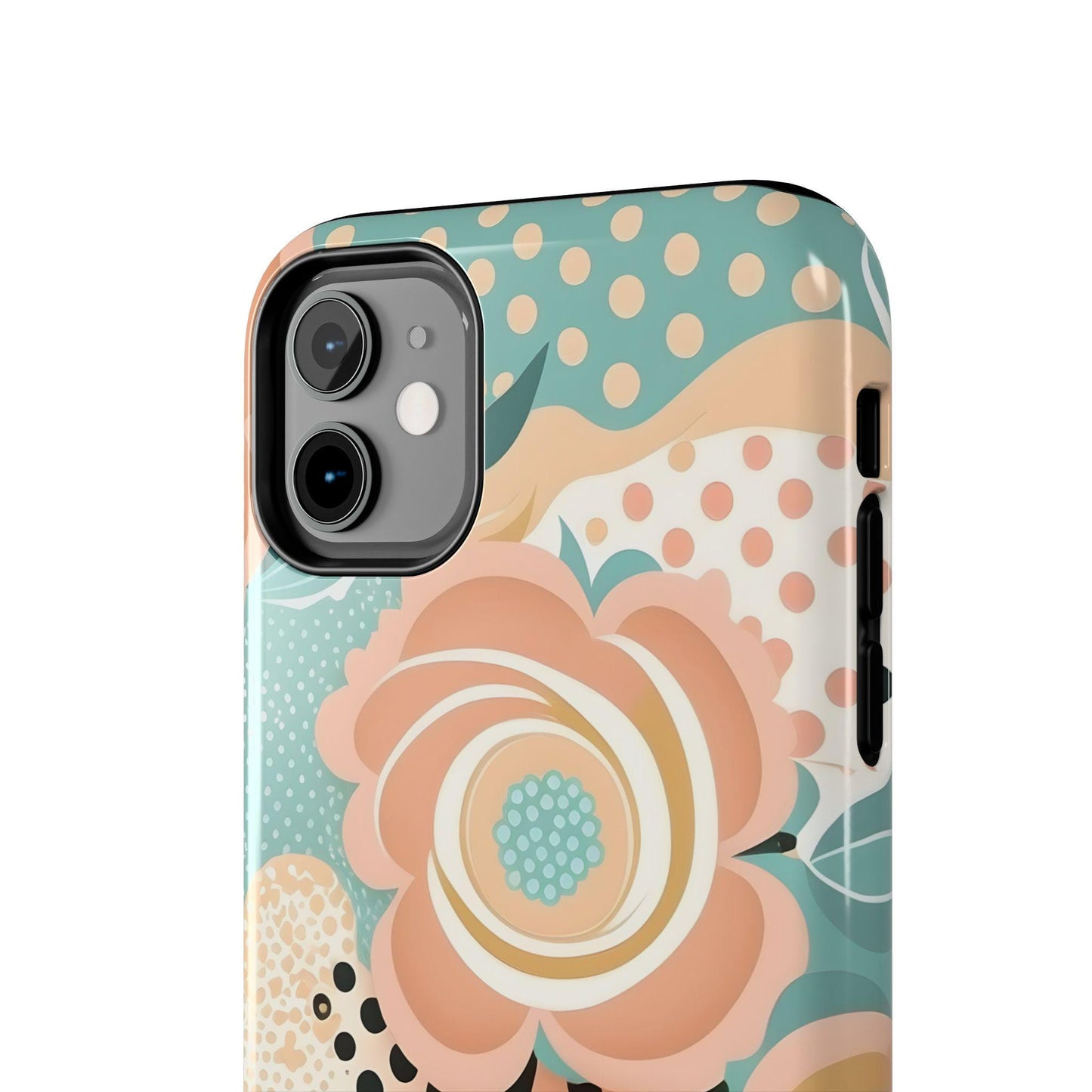 durable phone case, Retro, Circles and Flowers Tough Phone Cases