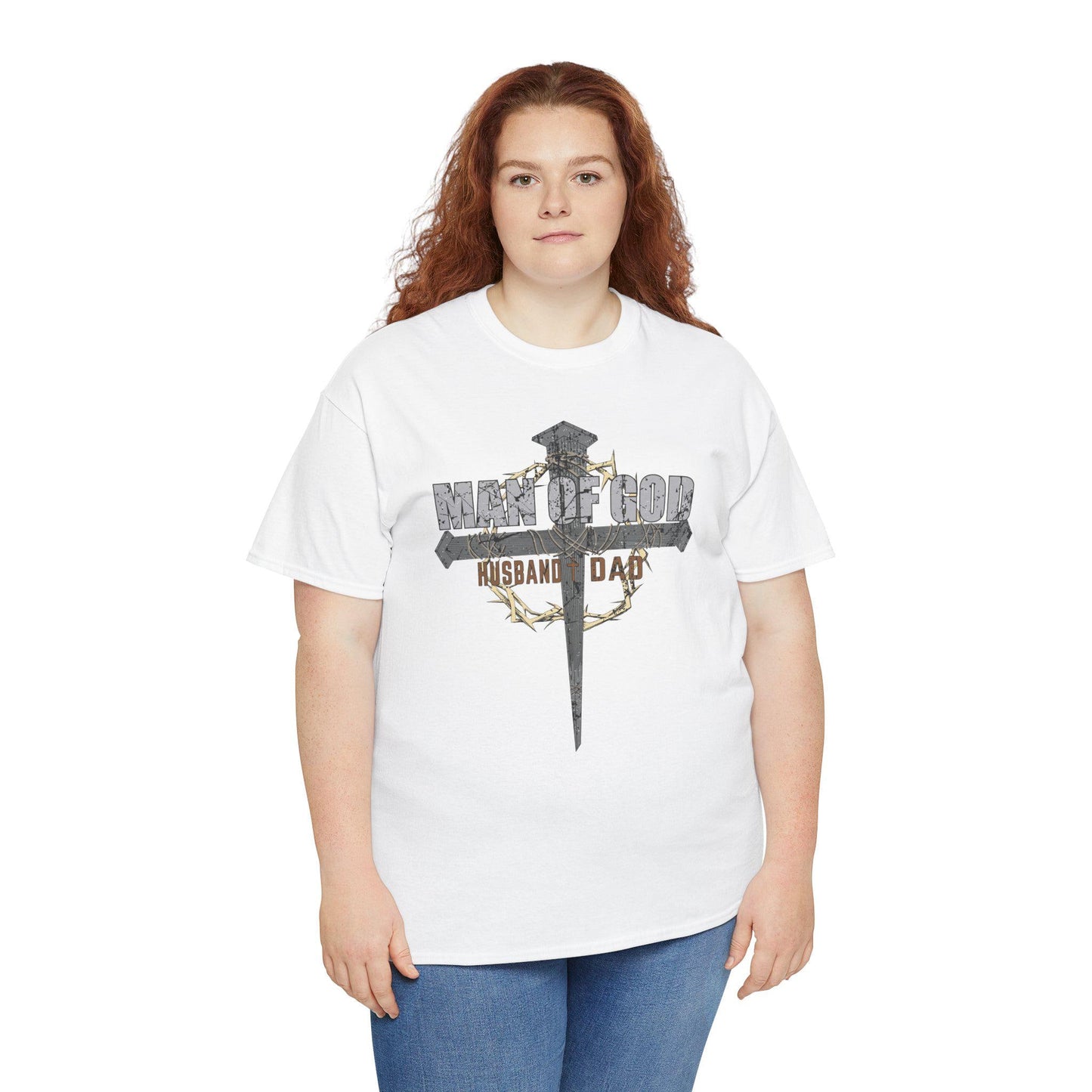 Man Of God, Religious, Christian, Spiritual, Fathers day Unisex Heavy Cotton Tee