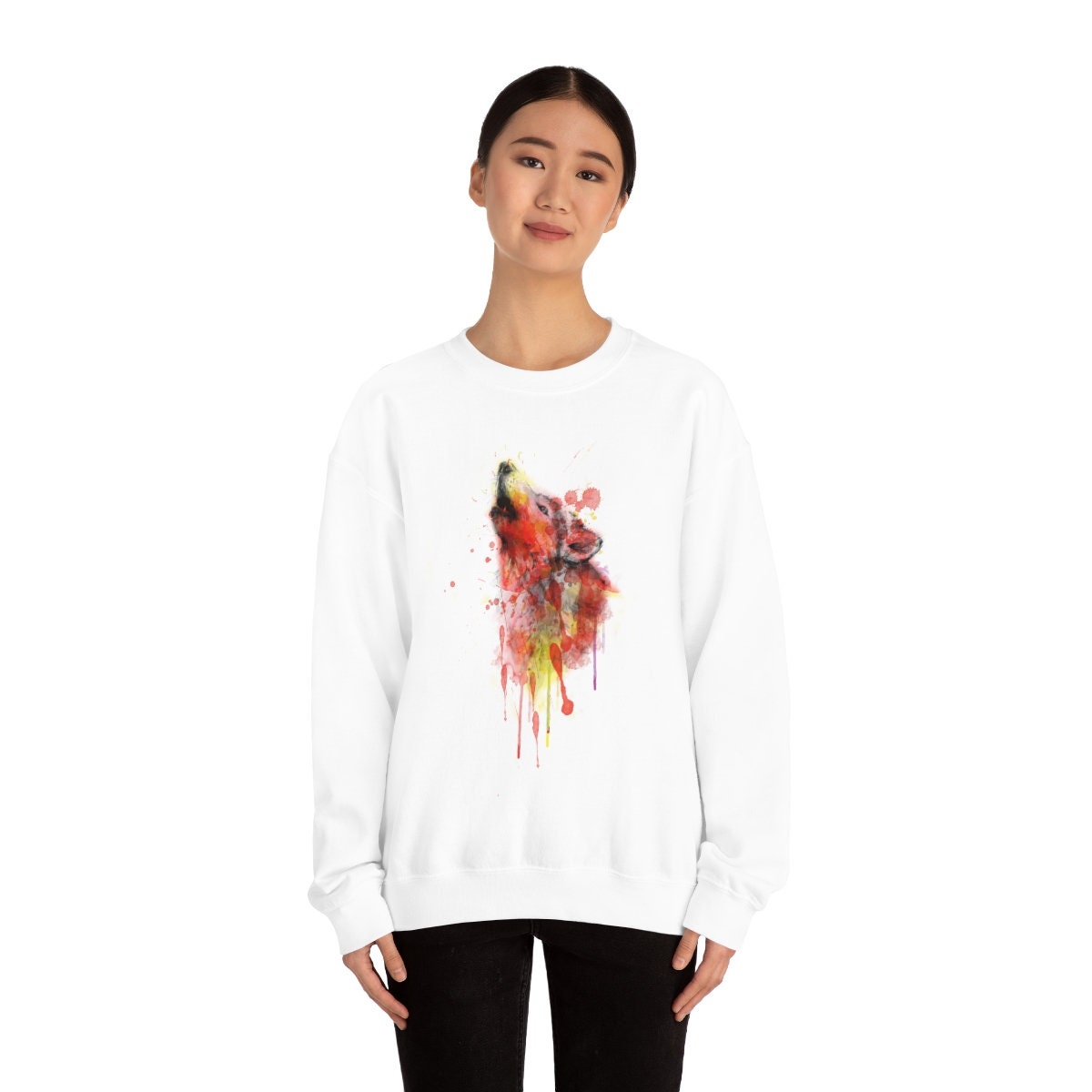 Wolf Unisex Heavy Blend Crewneck Sweatshirt