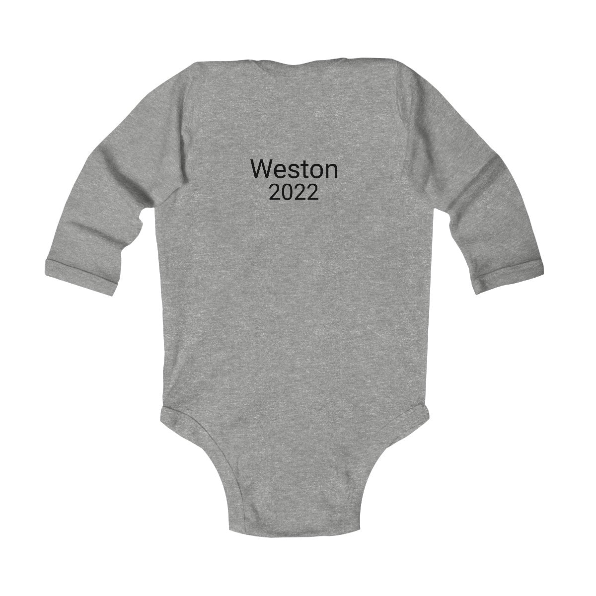 Personalized First Christmas footprint 2022 Infant Long Sleeve Bodysuit