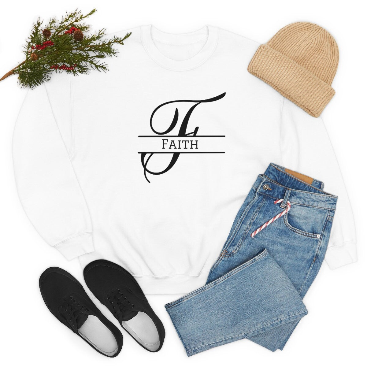 Personalize Monogram Unisex Heavy Blend Crewneck Sweatshirt