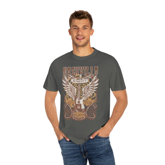 Retro Nashville Rock Unisex Garment-Dyed T-shirt