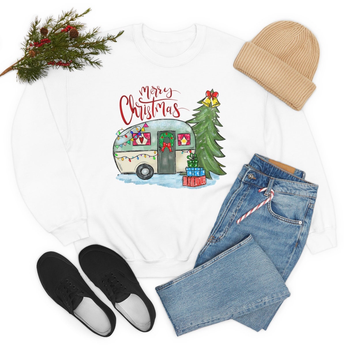 Camping , Merry Christmas Unisex Heavy Blend Crewneck Sweatshirt