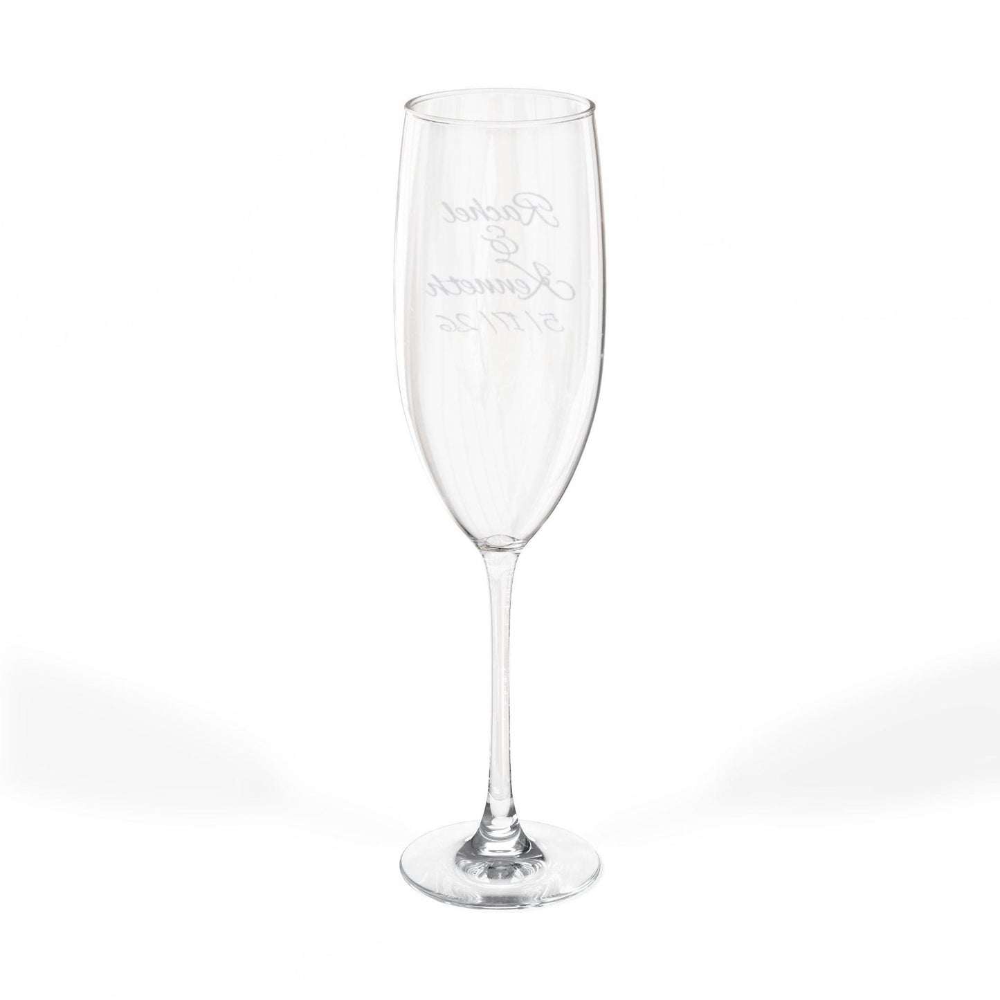 Bride and groom engraved Champagne Glass 8oz | Wedding Flute, Personalized Bridal Stemware