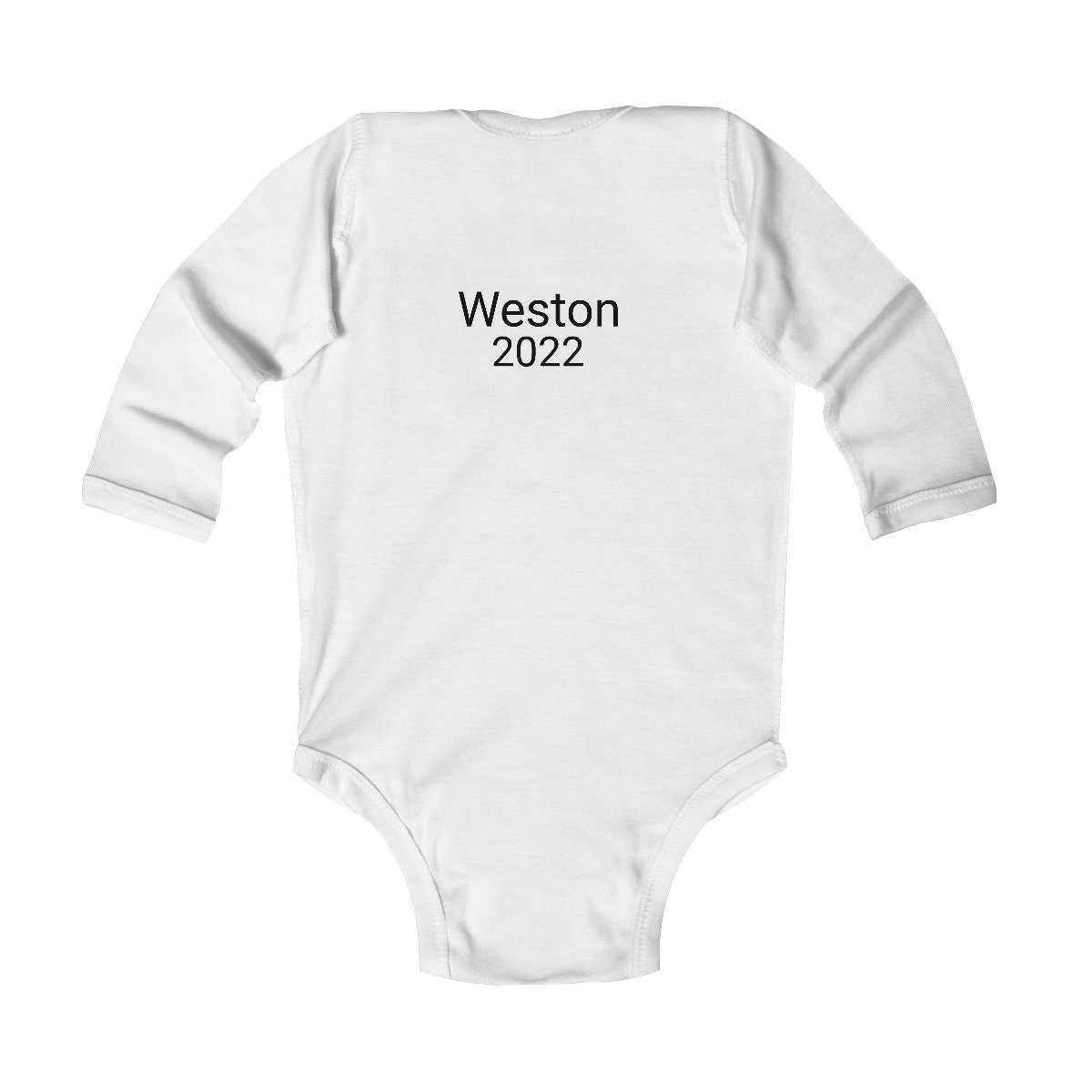 Personalized First Christmas footprint 2022 Infant Long Sleeve Bodysuit