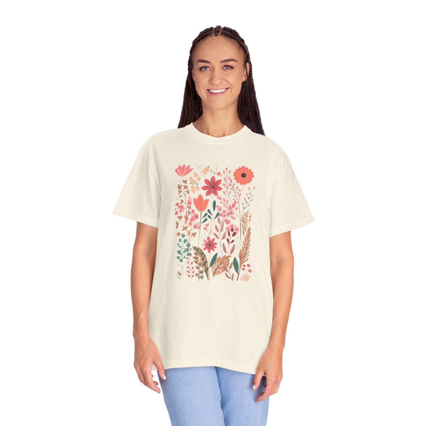 Pastel Wild flower Unisex Garment-Dyed T-shirt