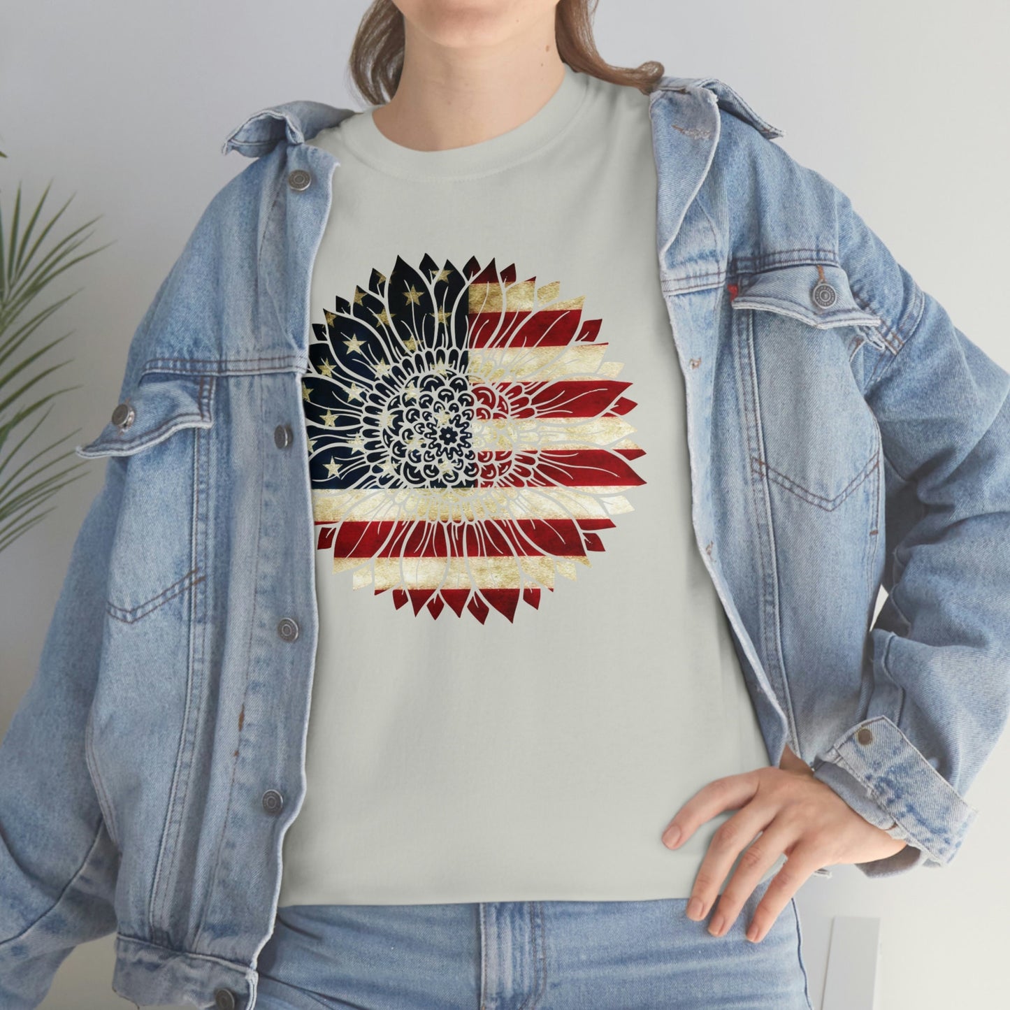 America Sunflower Shirt, USA Flag Flower T Shirt, Gift For American, 4th Of July Flag Graphic T-Shirt, Freedom TShirt, Independence Shirt