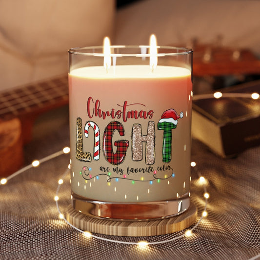 Christmas Lights Scented Candle - Full Glass, 11oz