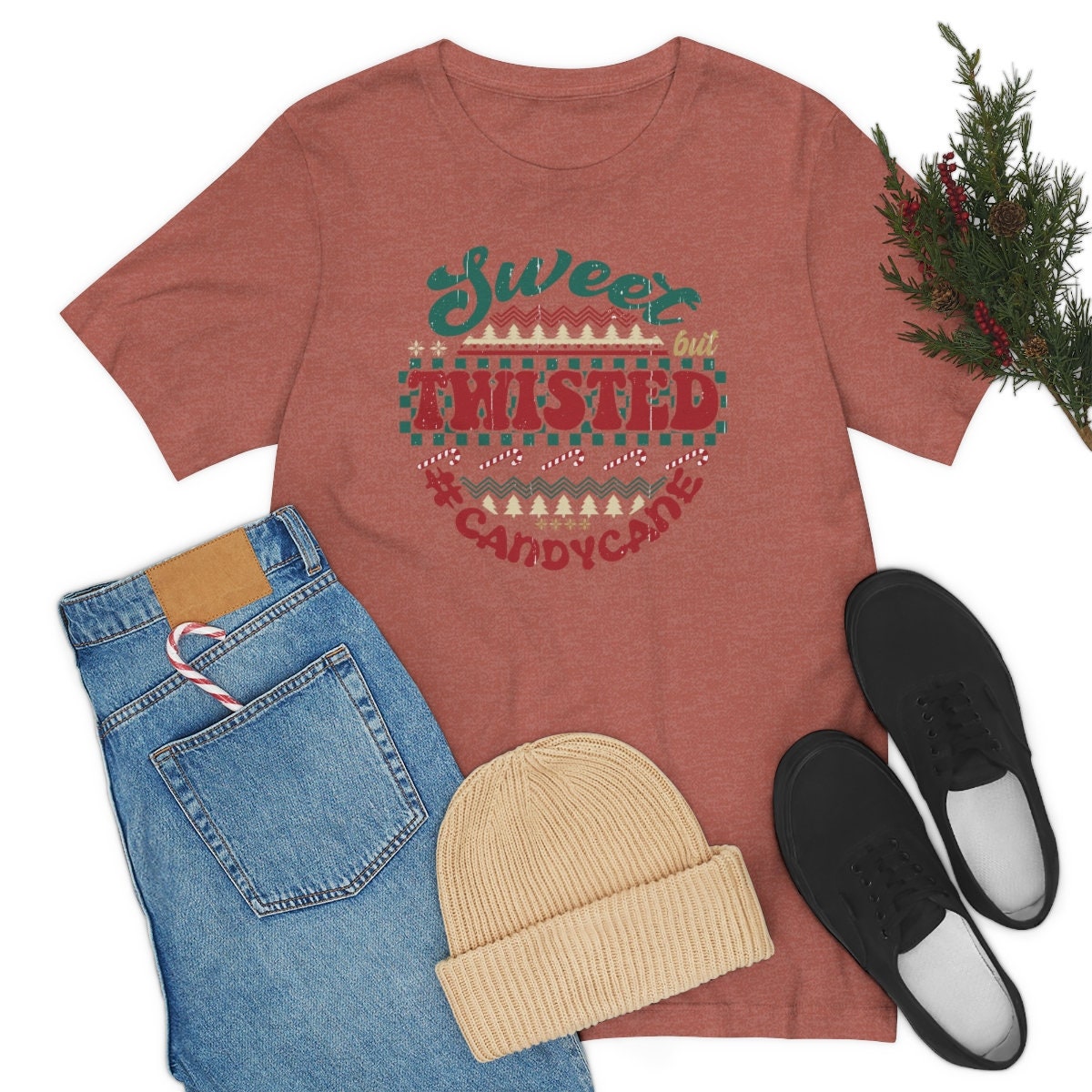 Sweet but twisted Funny Christmas Unisex Jersey Short Sleeve Tee