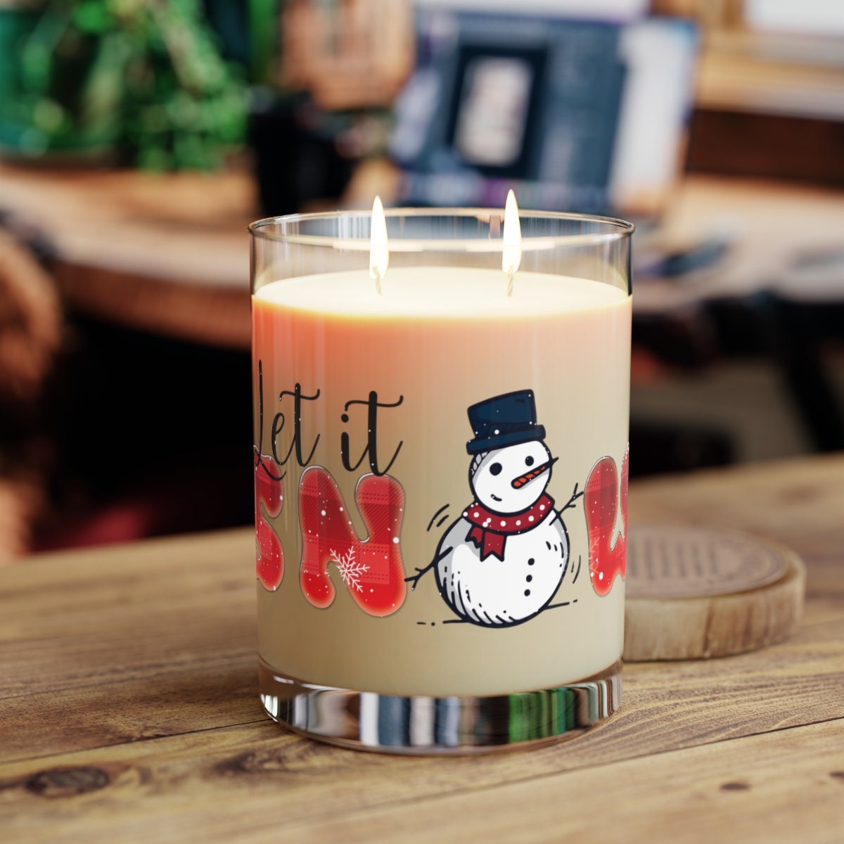 Christmas Let it snow Scented Candle - Full Glass, 11oz