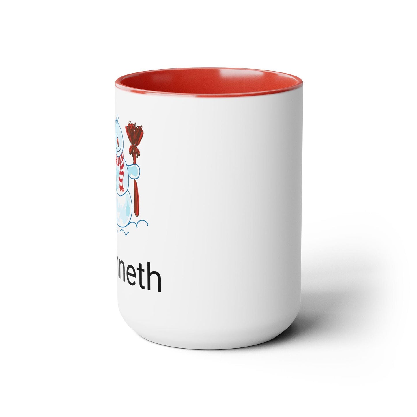 Personalized coffee mug, coffee lovers' gift, Two-Tone Coffee Mugs, snowman mug 15oz