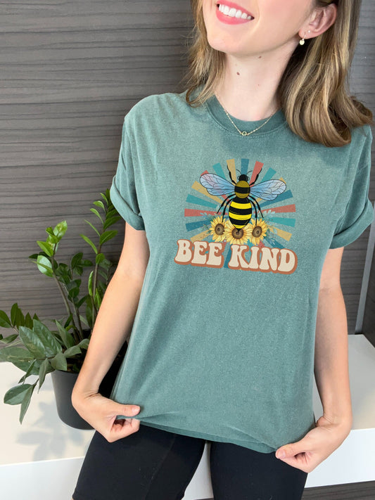 Be Kind, Bumble Bee, Unisex Garment-Dyed T-shirt