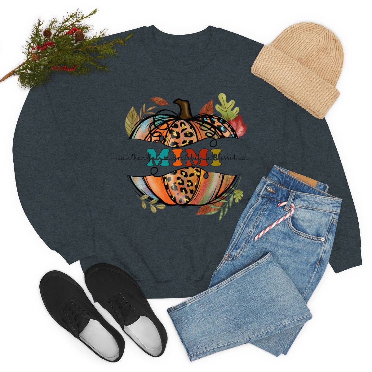 Mimi Thanksgiving Unisex Heavy Blend Crewneck Sweatshirt