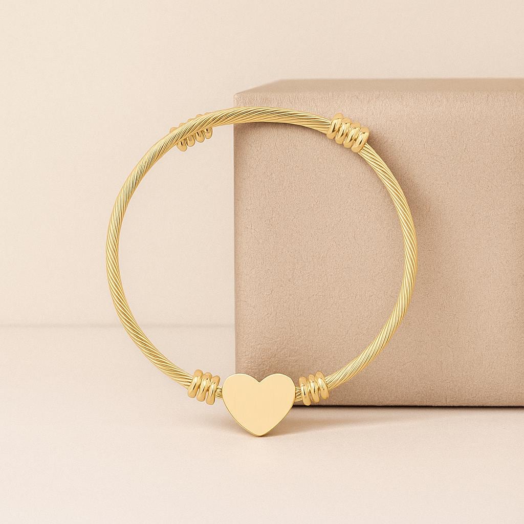 Personalized, Engraved Heart Cuff Bracelet | Personalized Engraving Jewelry, Christmas Gift