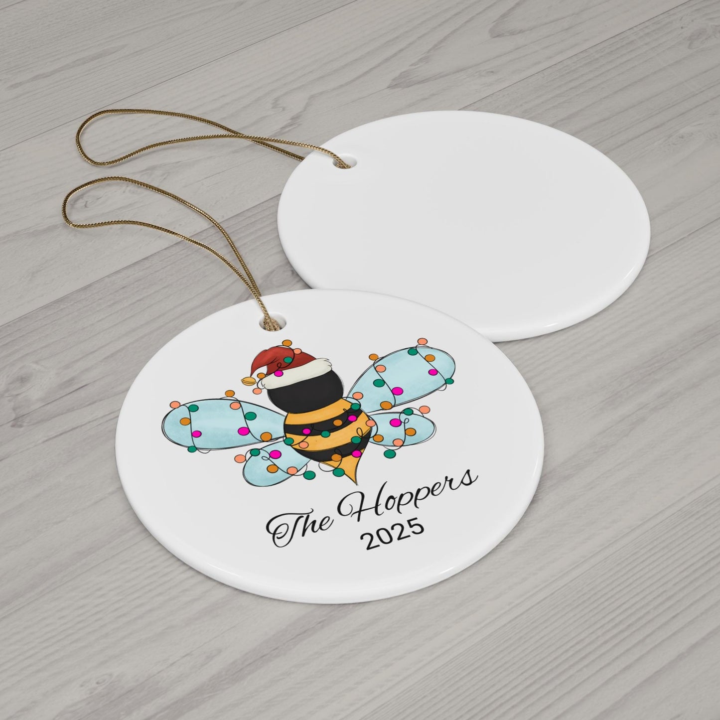 Bumble Bee Christmas 2025 Ceramic Ornament