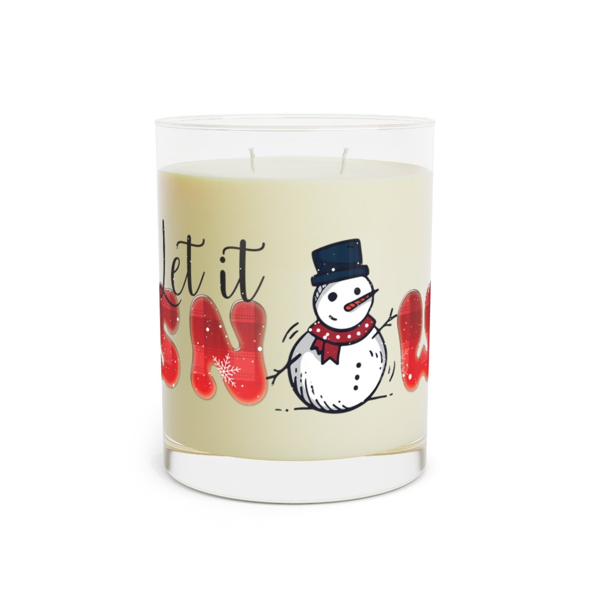 Christmas Let it snow Scented Candle - Full Glass, 11oz
