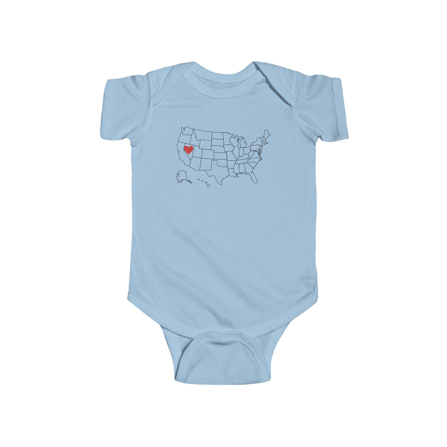 Home State Pride Map Baby One Piece Infant Fine Jersey Bodysuit Infant Fine Jersey Bodysuit