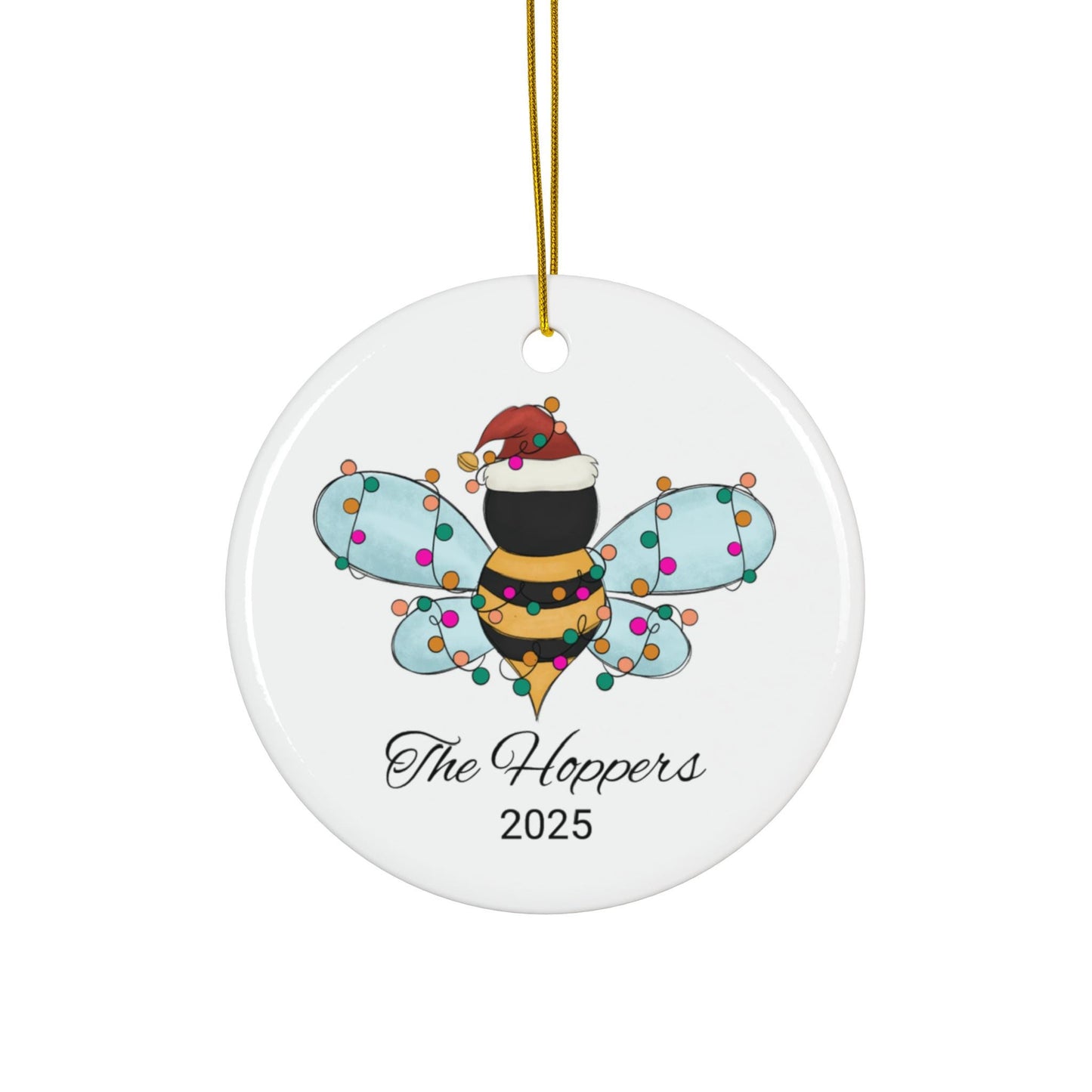 Bumble Bee Christmas 2025 Ceramic Ornament