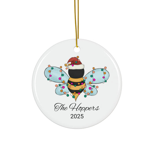 Bumble Bee Christmas 2025 Ceramic Ornament
