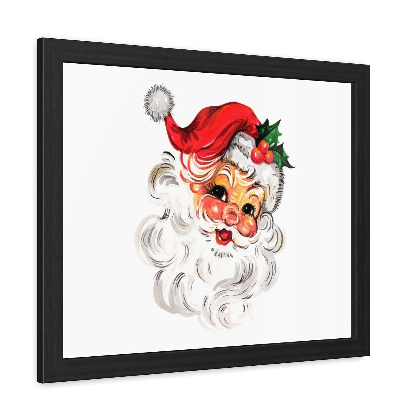 Retro Santa, Wall Art, Christmas Decor, Framed Posters