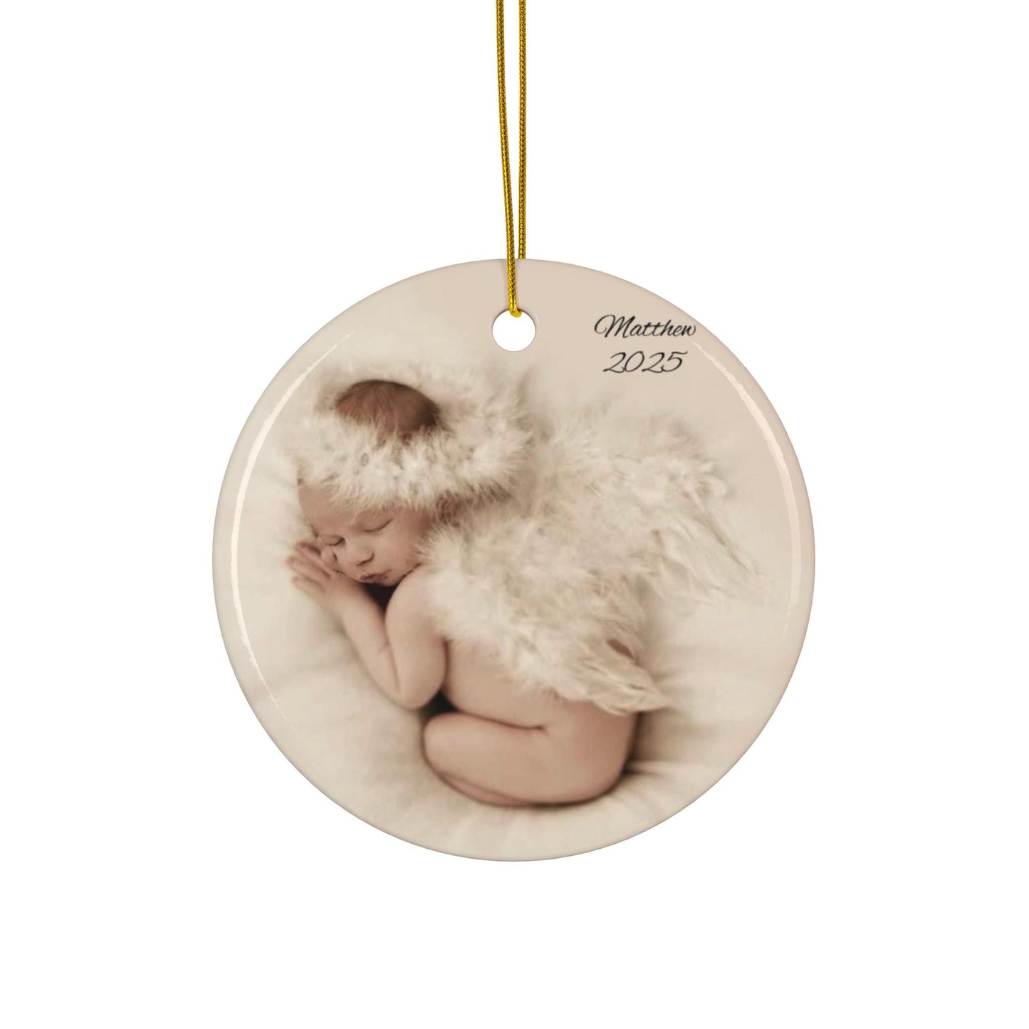 Personalized Ornament, Custom Ornament, Photo Ornament, Gift for new mom, gift for grandparent, Ceramic Ornament, 2 Shapes