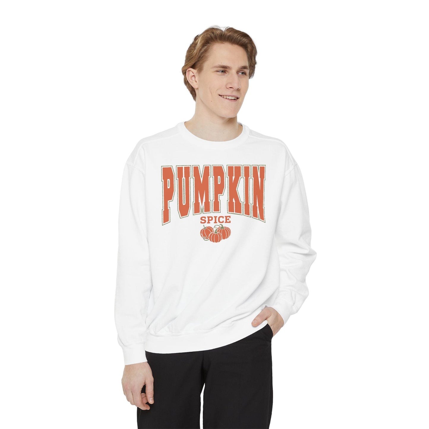 Pumpkin Spice Sweatshirt, Halloween Fall Shirt, Unisex Garment-Dyed