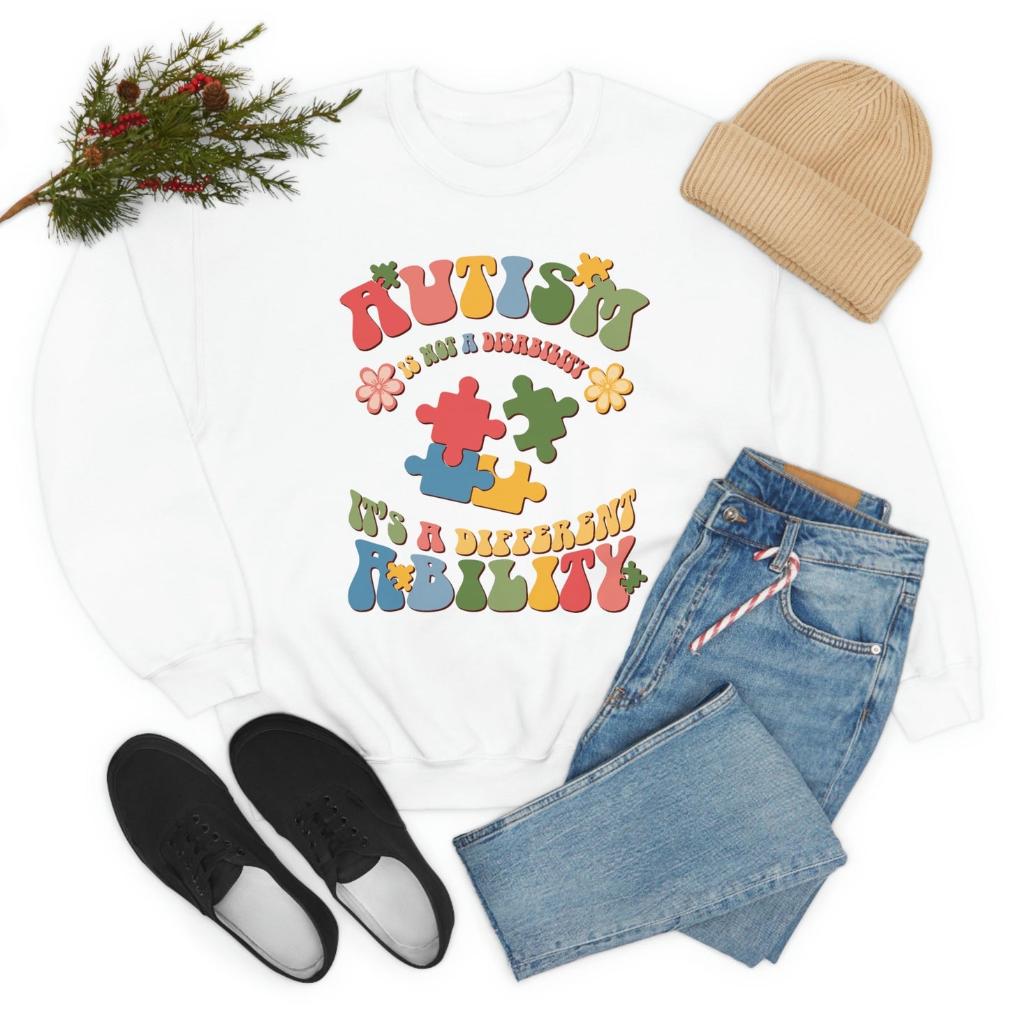Autism, Autism Awareness, Unisex Heavy Blend Crewneck Sweatshirt