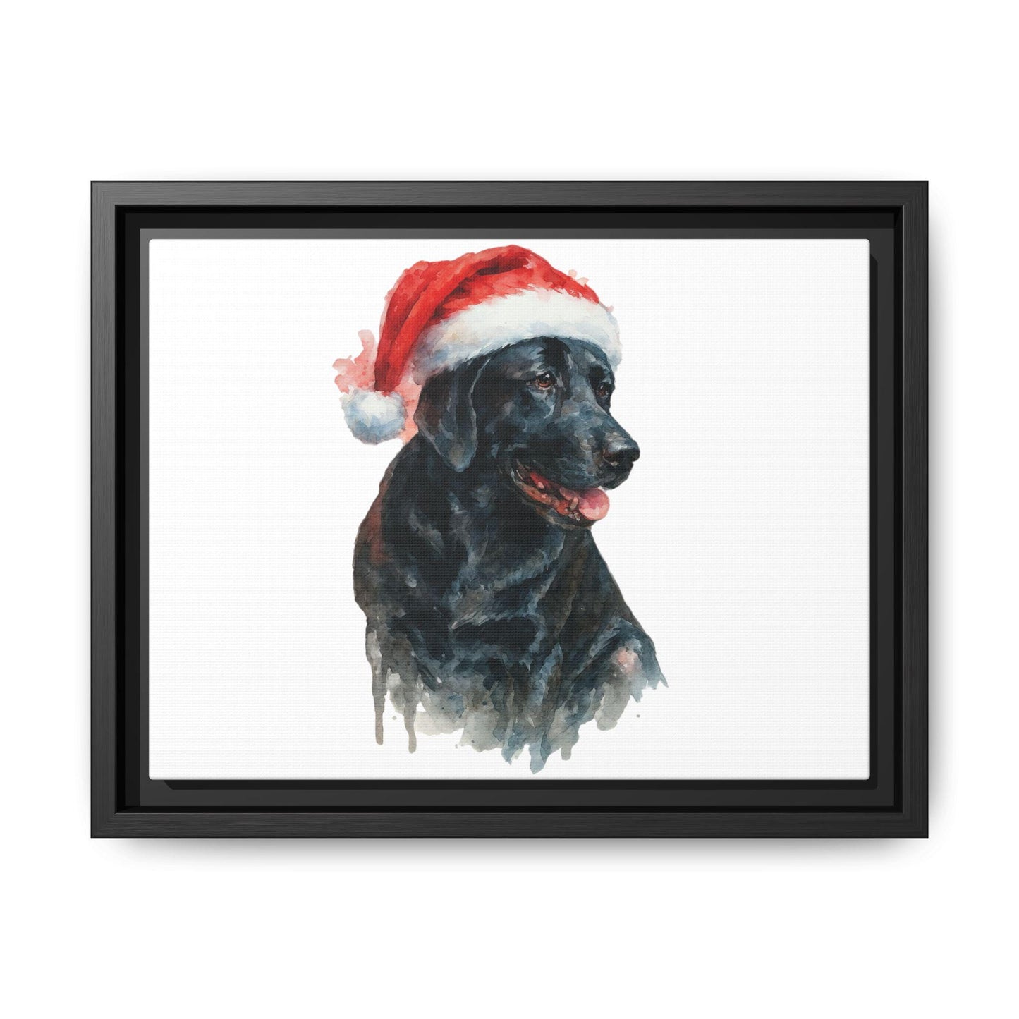 Pet Watercolor in Santa Hat, your favorite photo, Canvas