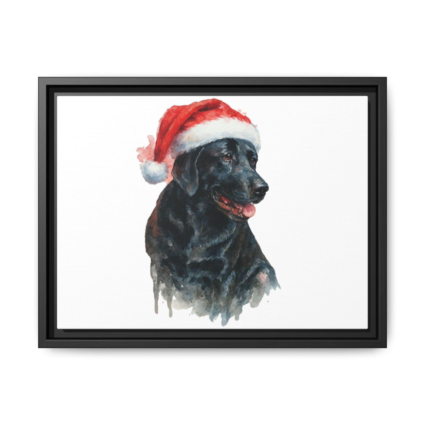Pet Watercolor in Santa Hat, your favorite photo, Canvas
