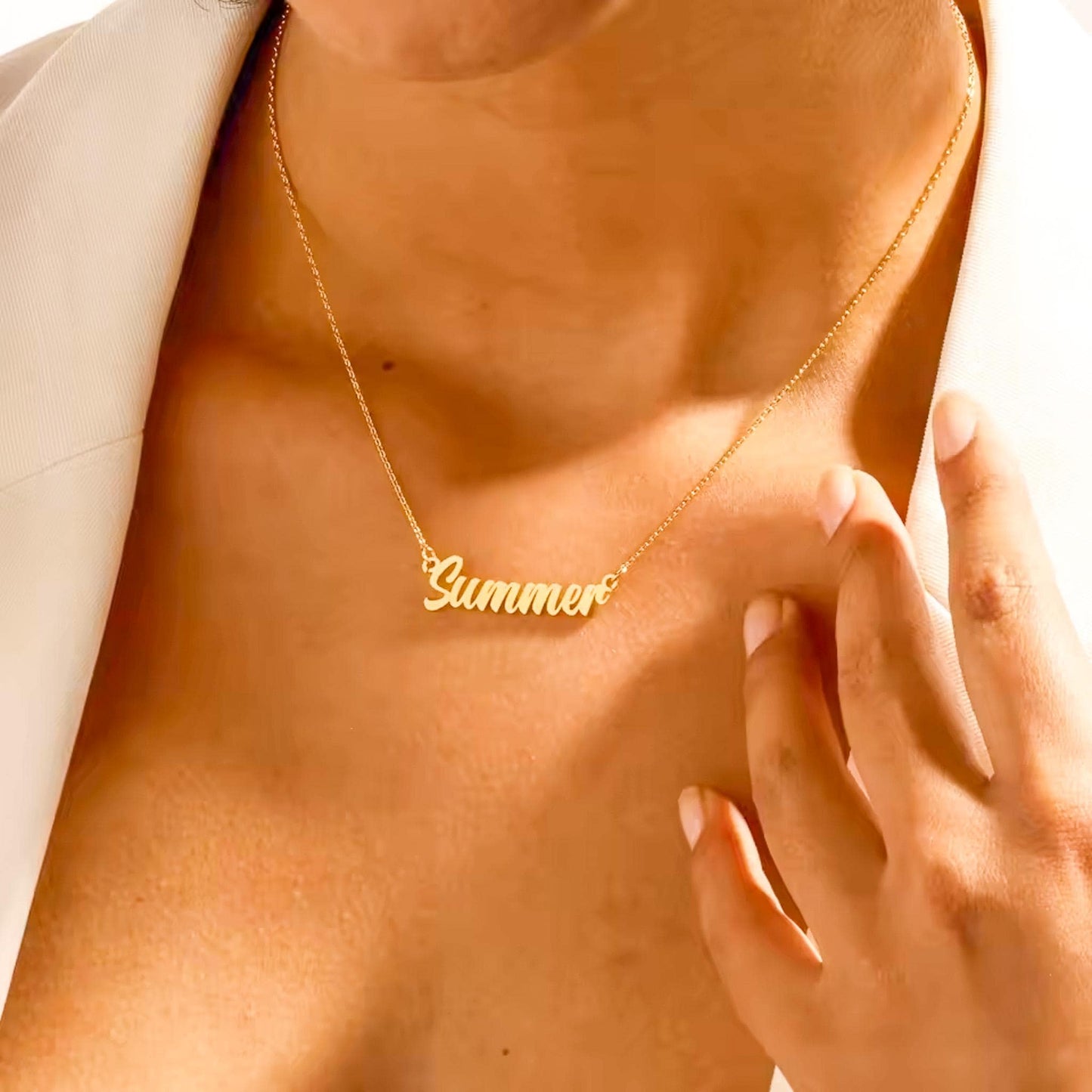 Personalized Script Name Necklace: Sterling Silver, Gold Vermeil