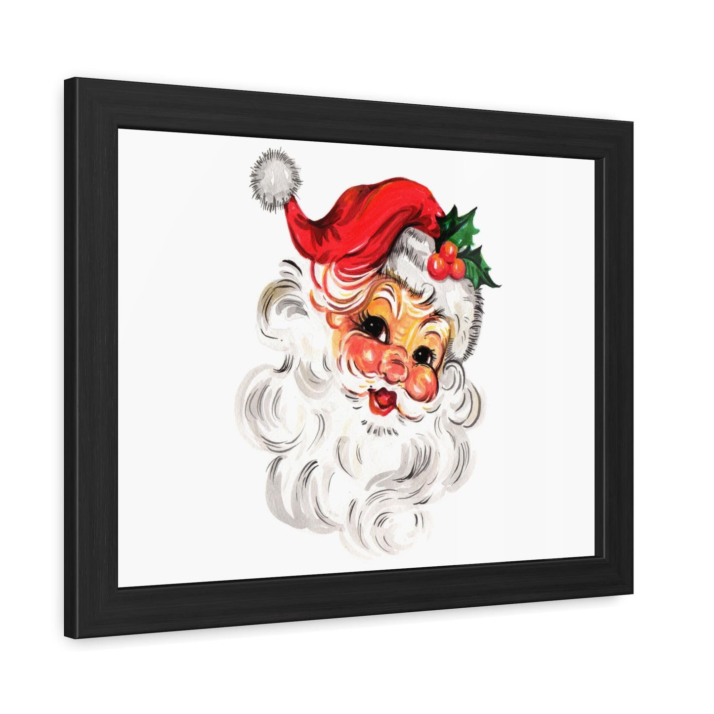 Retro Santa, Wall Art, Christmas Decor, Framed Posters