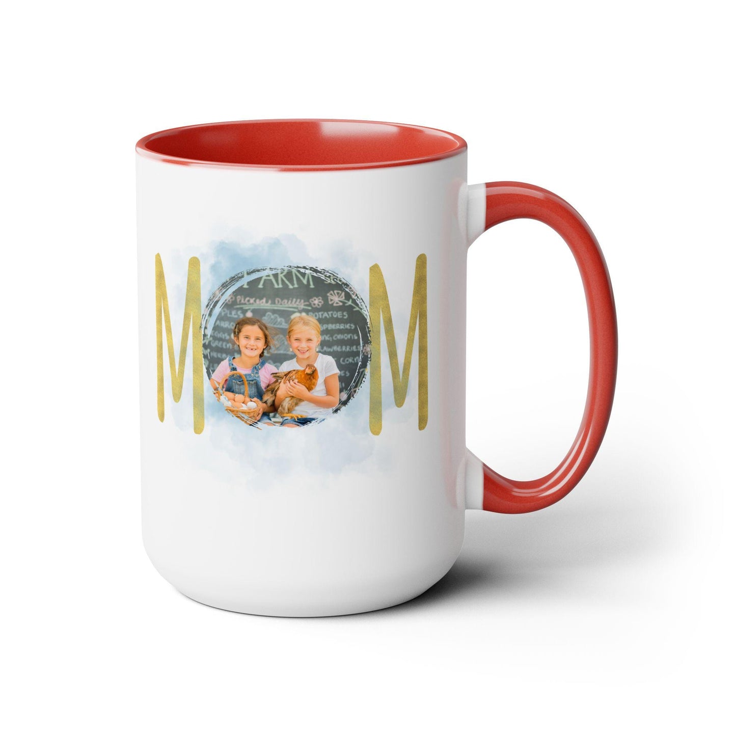 Personalized Mom mug, Birthday gift, Christmas gift, Two-Tone Coffee Mugs, 15oz