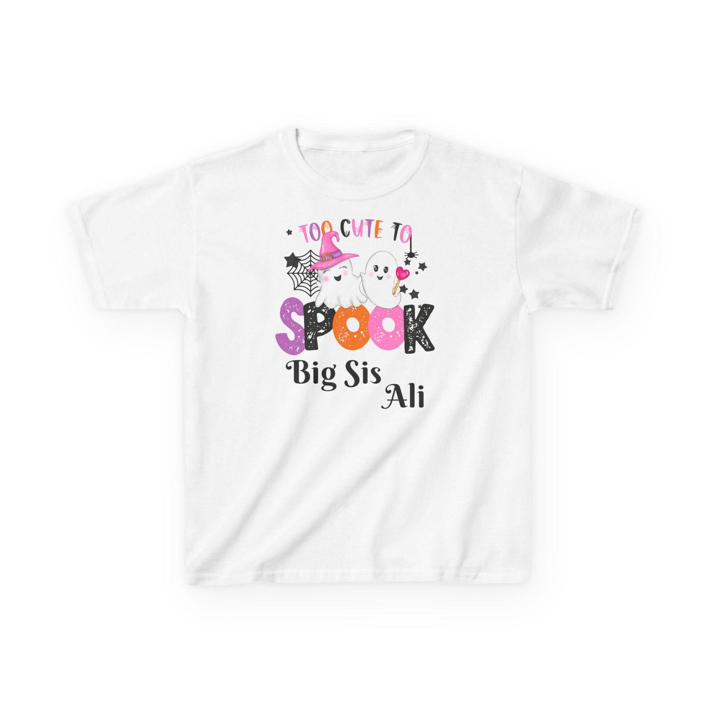 Personalized Big/Little Sister Halloween Witch Shirts, Matching Cotton Tees