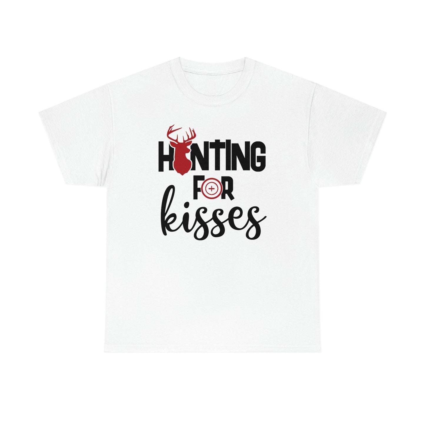 Hunting for Kisses, Hunting for kisses funny shirt, Valentines day Tee, Boy Valentine Tee, Girl Valentine, Unisex Heavy Cotton Tee