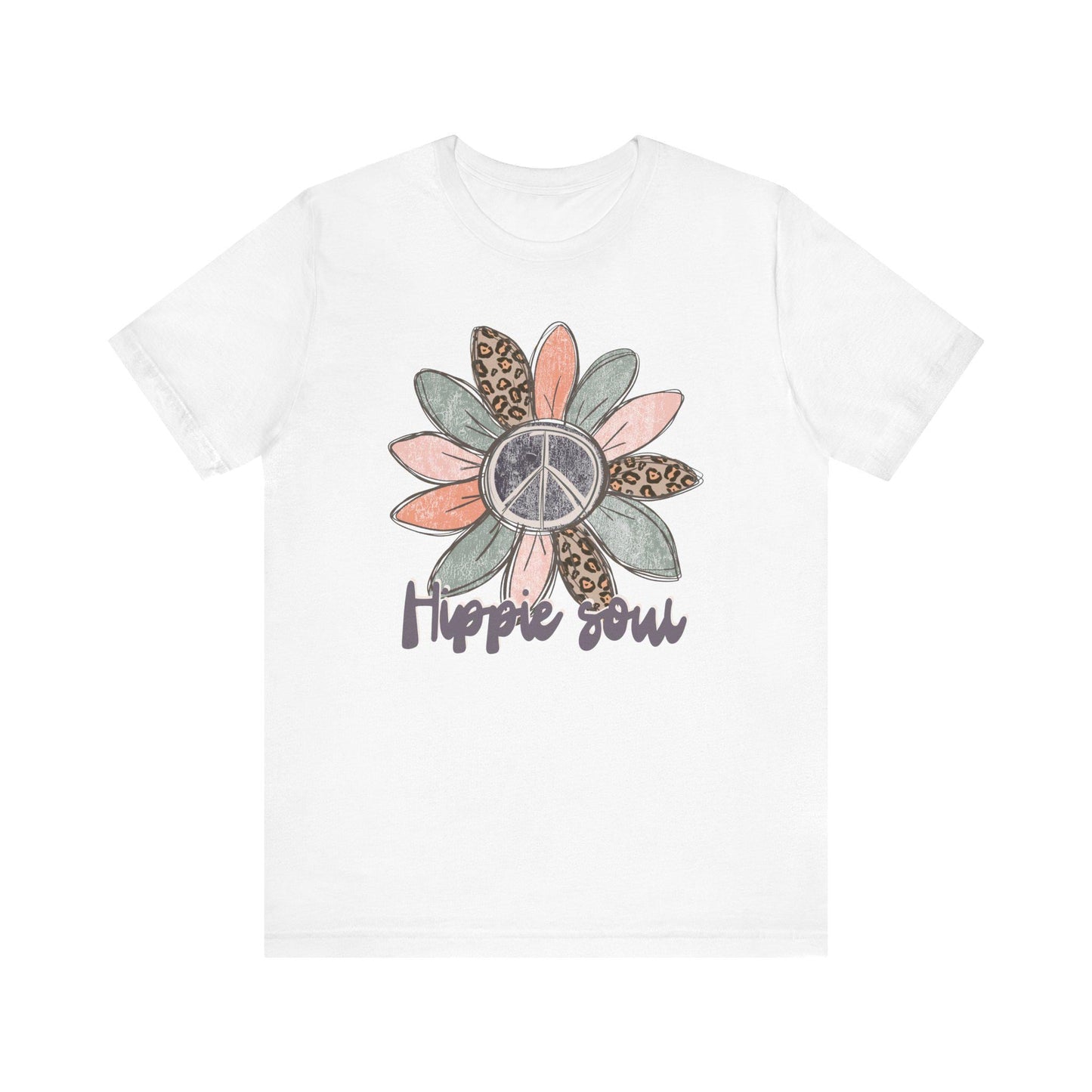 Peace sign, Flower, hippie, Unisex Jersey Short Sleeve Tee