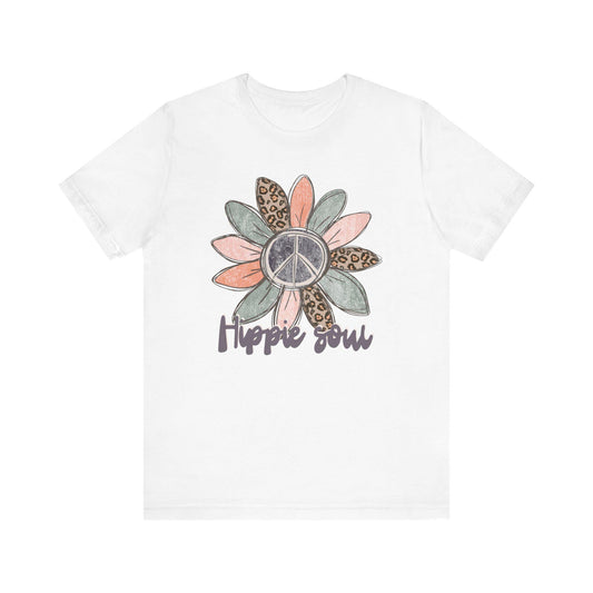 Peace sign, Flower, hippie, Unisex Jersey Short Sleeve Tee