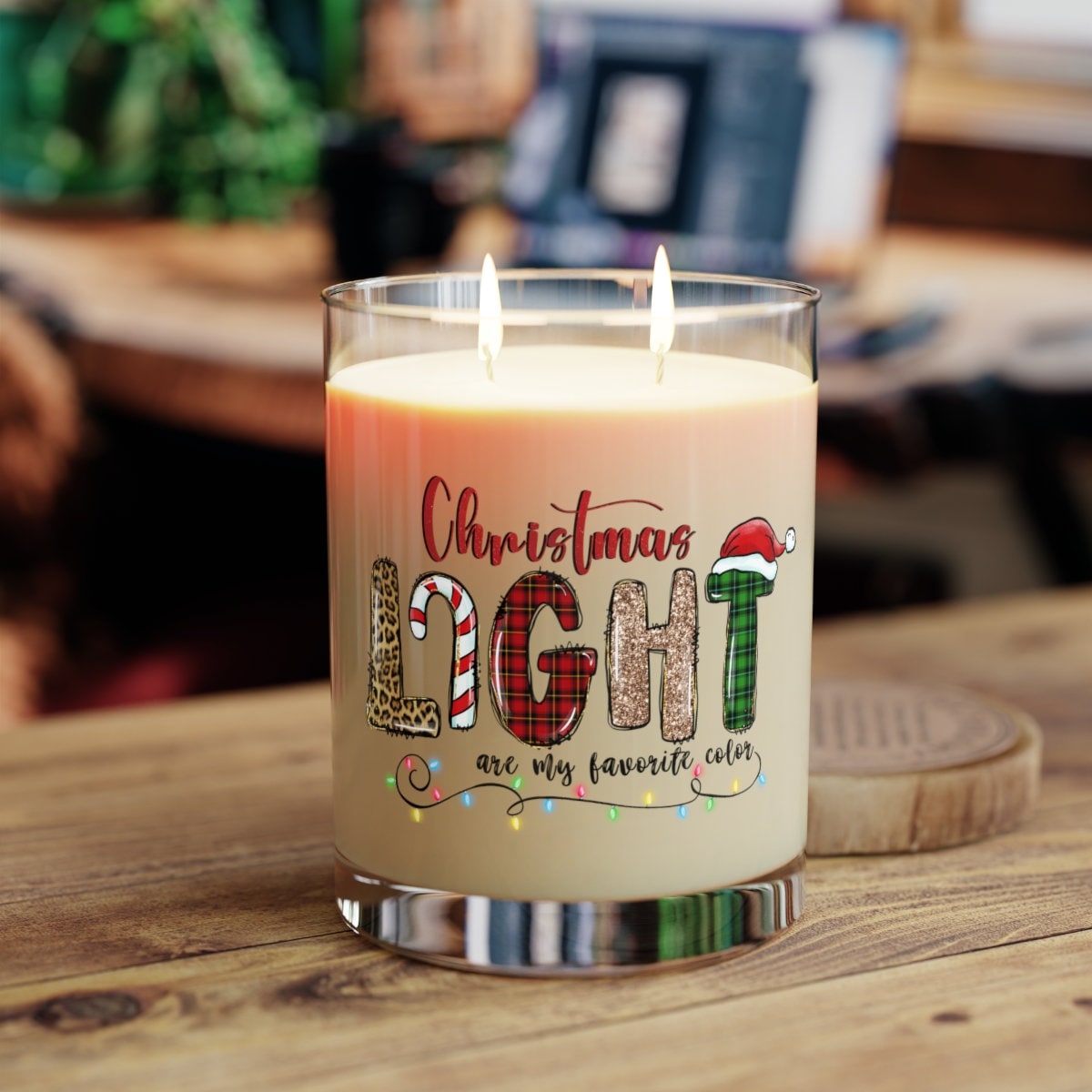 Christmas Lights Scented Candle - Full Glass, 11oz