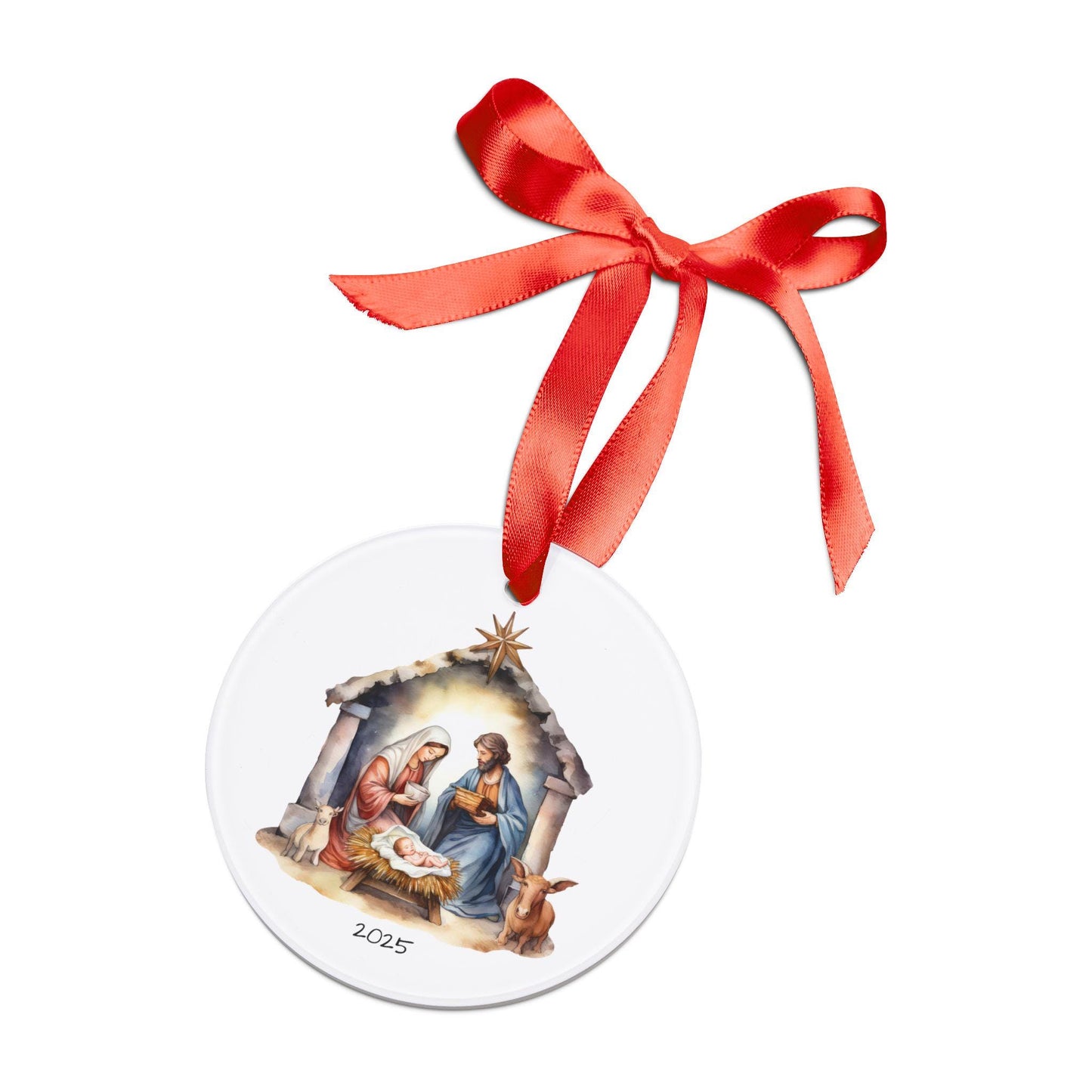 Nativity Scene Ornament, Christmas Tree Decor, Keepsake Ornament, Christmas Ornament, Ceramic Ornament, Holiday Gift, Stocking Stuffer Idea