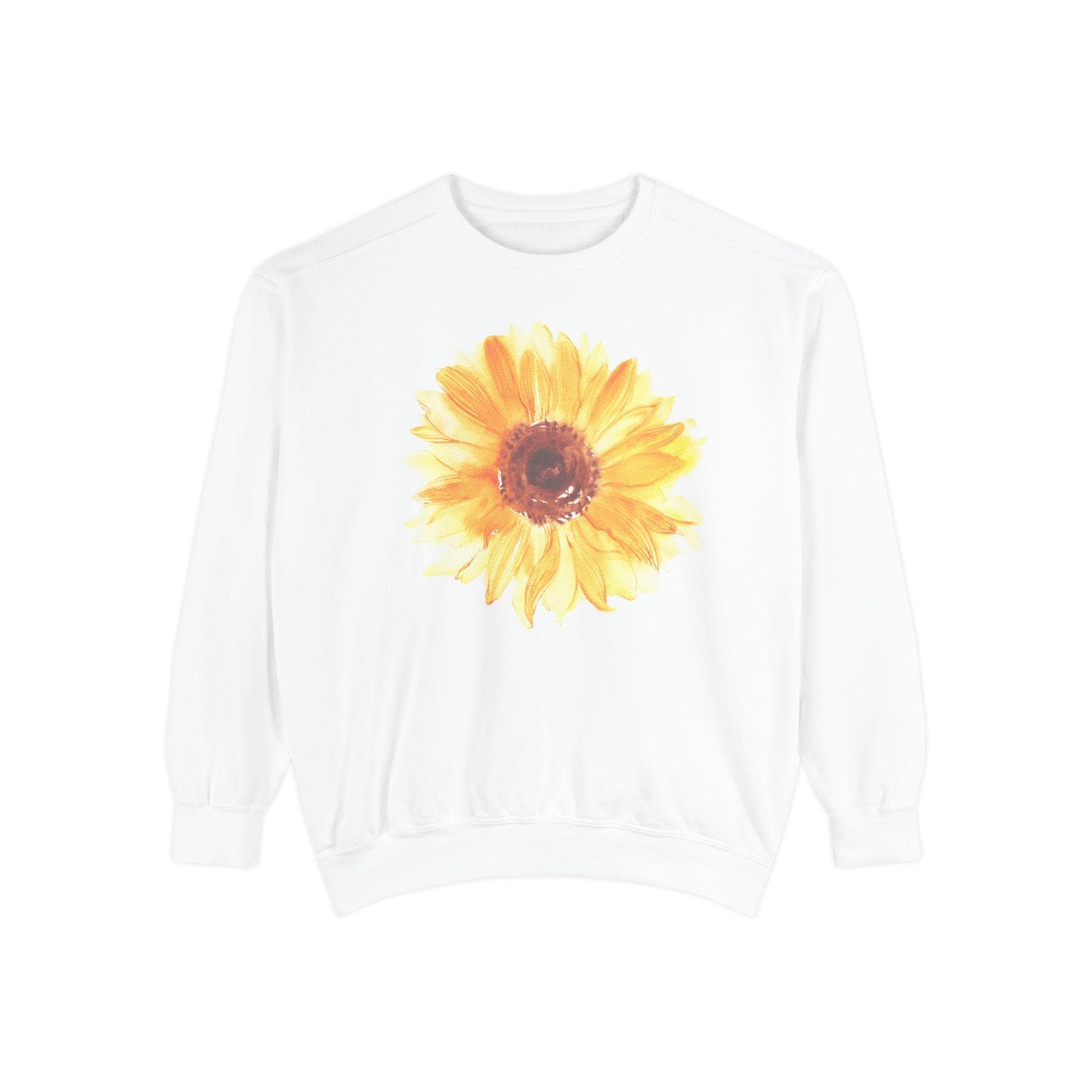 Watercolor Sunflower Sweatshirt: Floral Botanical Crewneck