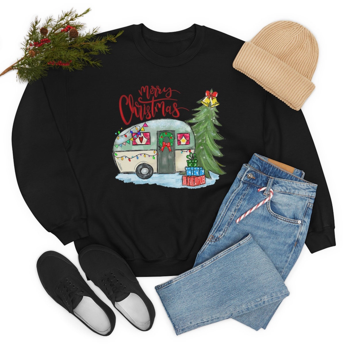 Camping , Merry Christmas Unisex Heavy Blend Crewneck Sweatshirt