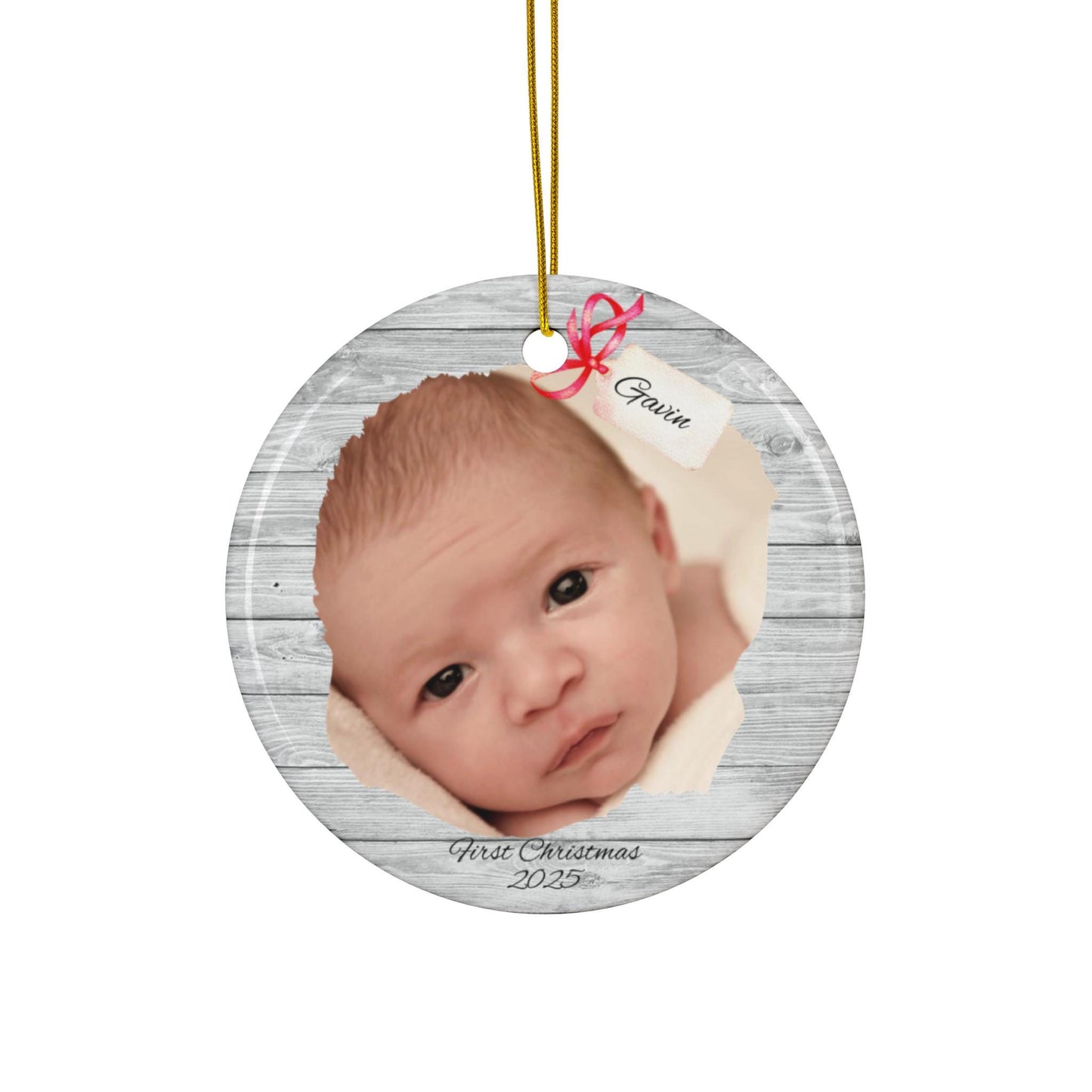 Babies First Ornament, My First Christmas Ornament, Personalized Ornament, Custom Ornament, Photo Ornament, Keepsake Ceramic Ornament